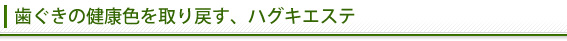 歯ぐきの健康色を取り戻す、ハグキエステ