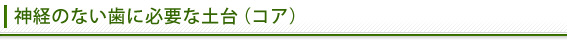 神経のない歯に必要な土台（コア）